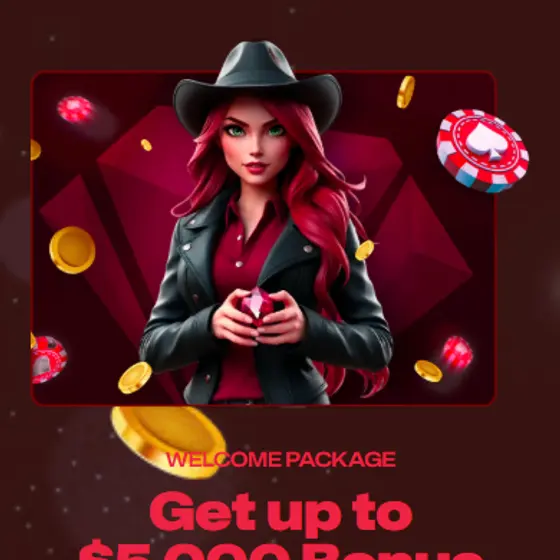 Casino Ruby Reels welcome screen on a phone