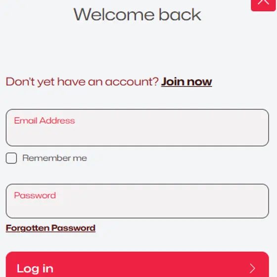Ruby Reels Casino login fields for email address and password Ruby Reels Casino login fields for email address and password